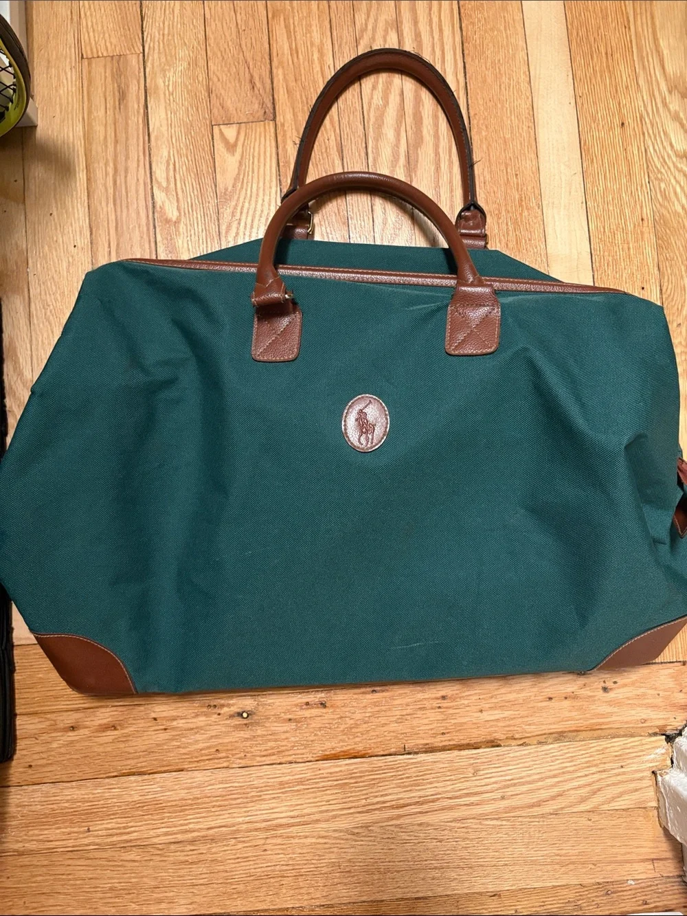 Vintage POLO carry-on  promo - large frame open top and wide bottom.
